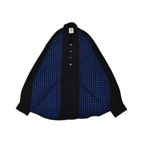 Grid Panel Swching L/S Shirt