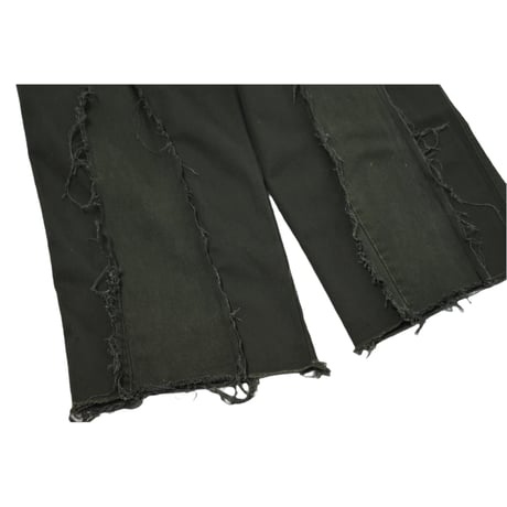 VERS Remake Fringe Damage Flare Denim Pants