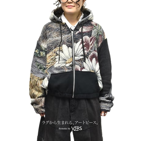 "Remake by VERS" Vintage Rug Hoodie Jacket