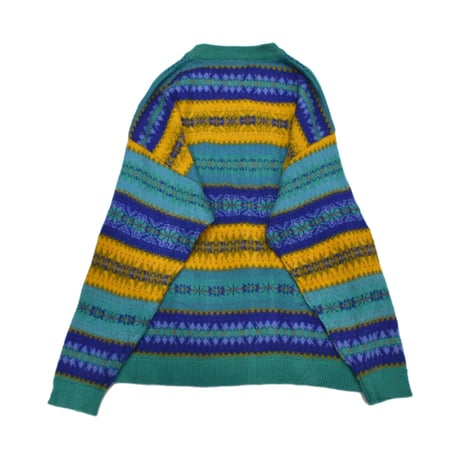 Multicolor Pattern Knit Sweater