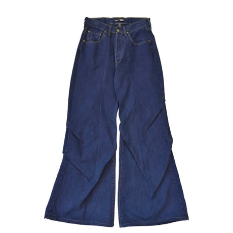 "Remake by VERS" Asymmetric Tuck Denim Trousers
