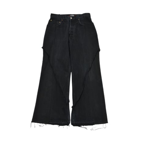 "Remake by VERS" Fringe Damage Flare Denim Pants