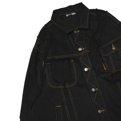 "Remake by VERS " Wave Docking Denim Jacket - Original Overdye -