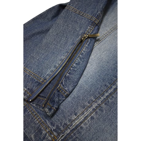 ZIp-up Denim Hoodie