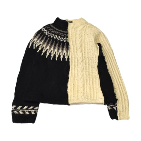 ”Remake by VERS” Rebuild Nordic × Aran Docking Knit