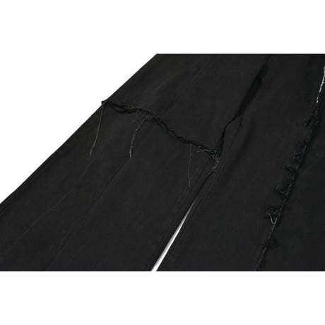 "Remake by VERS" Asymmetry Fringe Flare Denim Pants
