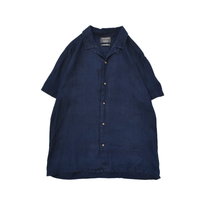 Old Linen Open Collar Half Sleeve Shirt | 水戸 古着