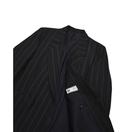 EURO Vintage VEB Pinstripe Double Breasted Jacket -Black-