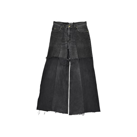 "Remake by VERS" Inside Out Fringe Flare Denim Pants