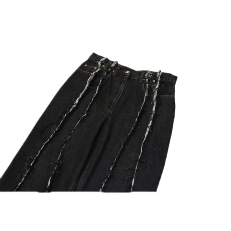 "Remake by VERS" Fringe Damage Flare Denim Pants