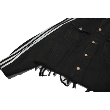 "Remake by VERS" Side Stripe Short Length Denim Jacket -VERS Original Overdye-