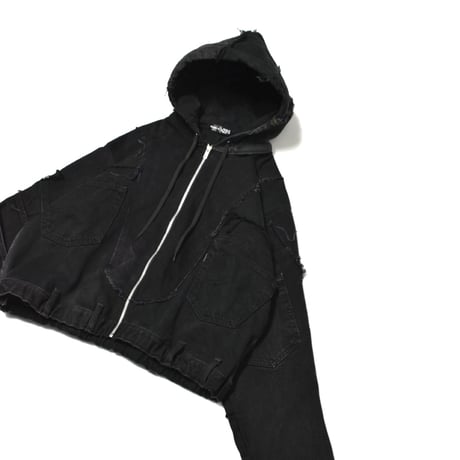 “Remake by VERS” Utility Denim Hoodie Jacket