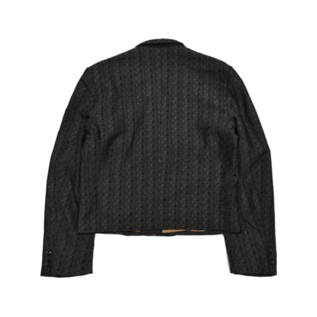 EURO Vintage Textured Short Double Breasted Jacket -Black-