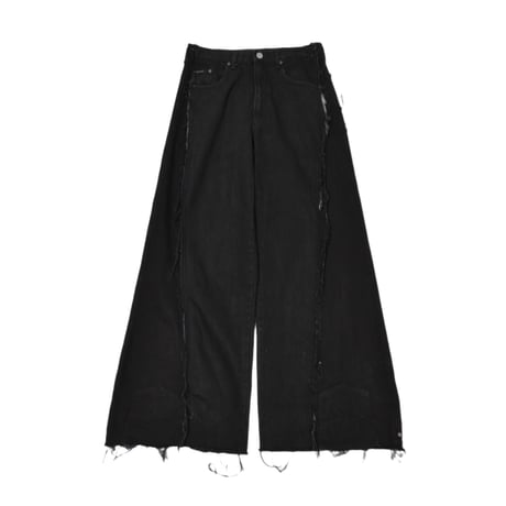VERS Remake Fringe Damage Flare Denim Pants