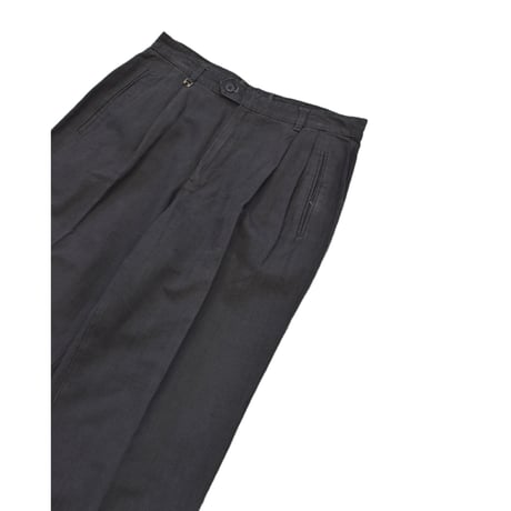 Vintage Linen Blend Two Tuck Slacks