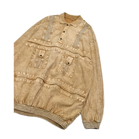 Chemical Wash Design Pullover L/S Shirt
