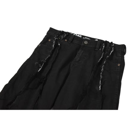 VERS Remake Fringe Damage Flare Denim Pants