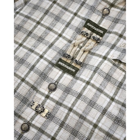 EURO Check Metal Detail Tyrolean L/S Shirt