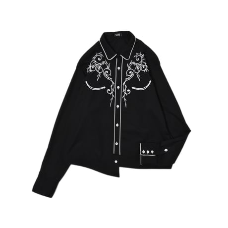"Remake by VERS" Embroidery Asymmetrical Western L/S Shirt