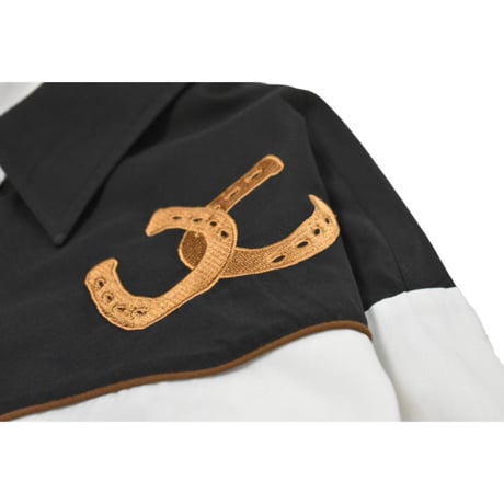 "Remake by VERS" Horseshoes Embroidery Asymmetrical Western L/S Shirt