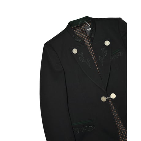 EURO Vintage Embroidery Tyrolean Jacket -Metal Coin Button-