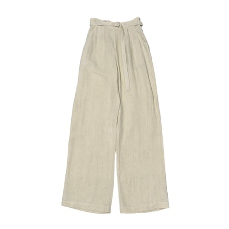 Double Tuck Wide Flare Linen Pants