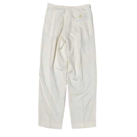 EURO Vintage Two Tuck Linen White Slacks