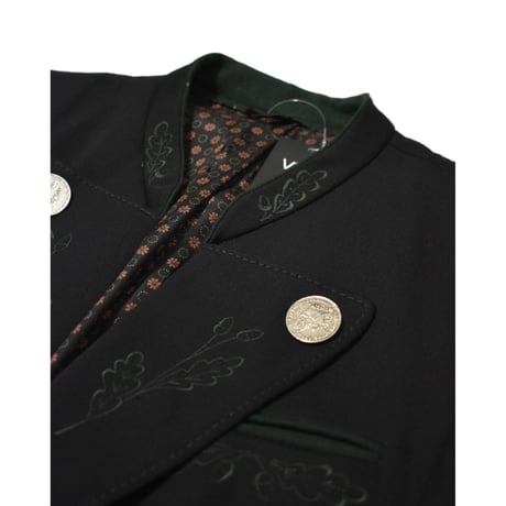 EURO Vintage Embroidery Tyrolean Jacket -Metal Coin Button-