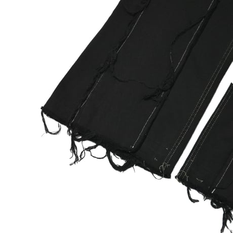 "Remake by VERS" Fringe Damage Flare Denim Pants - Original Overdye -
