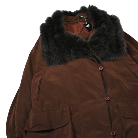 Brown Fur Trim Half Coat