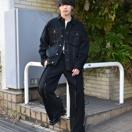 "Remake by VERS " Wave Docking Denim Jacket - Original Overdye -