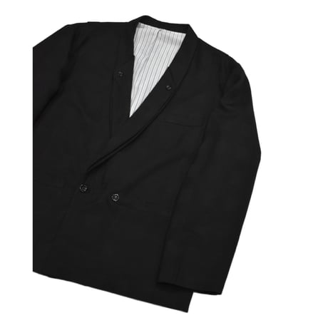 EURO Vintage Subtle Check Double Breasted Jacket -Black-