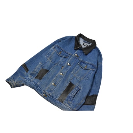 "Remake by VERS" Real Leather Docking Denim Jacket