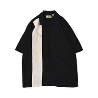 Embroidery Open Collar Linen S/S Shirt