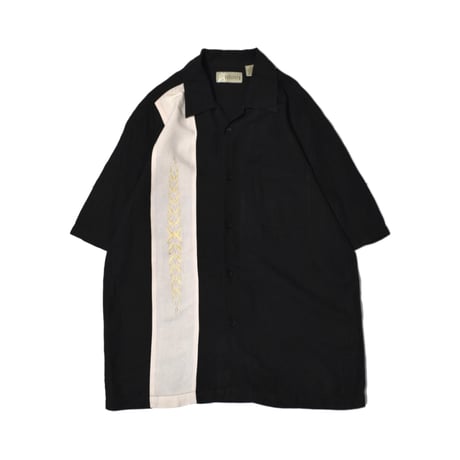 Embroidery Open Collar Linen S/S Shirt