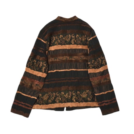 Vintage Patterned Half Zip Design Jacket