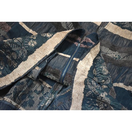 Vintage Patterned Half Zip Design Jacket
