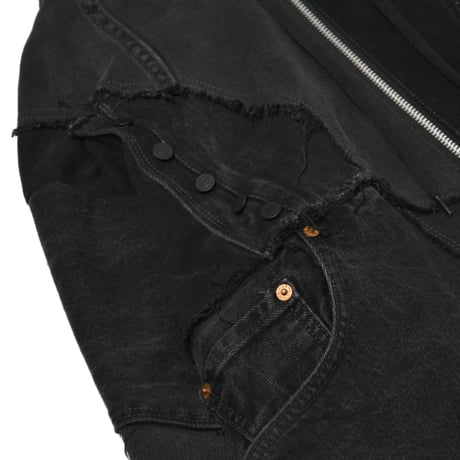“Remake by VERS” Utility Denim Hoodie Jacket