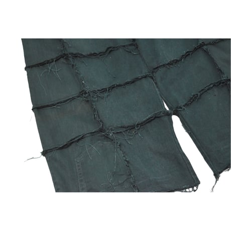VERS Remake Fringe Damage Flare Denim Pants