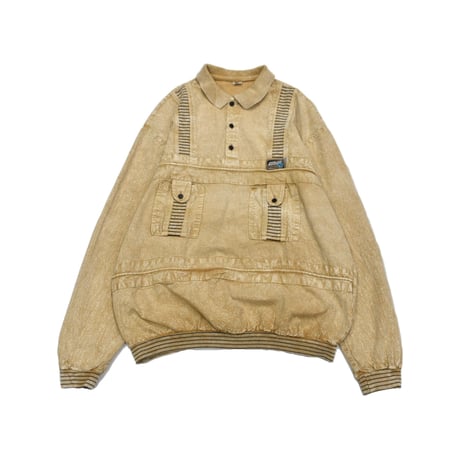 Chemical Wash Design Pullover L/S Shirt