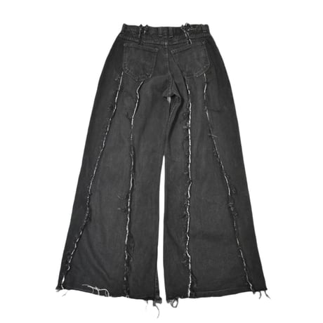 VERS Remake Fringe Damage Flare Denim Pants
