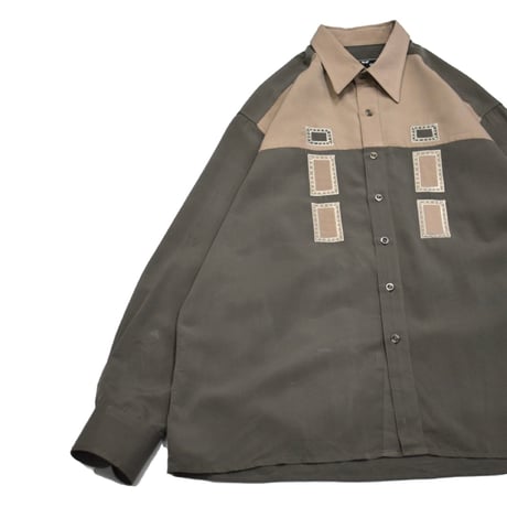 Square Panel Design L/S Shirt