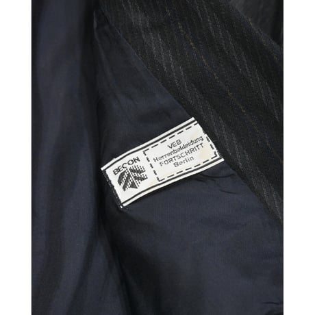 EURO Vintage VEB Pinstripe Double Breasted Jacket -Black-