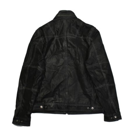 Vintage Black Utility Leather Jacket