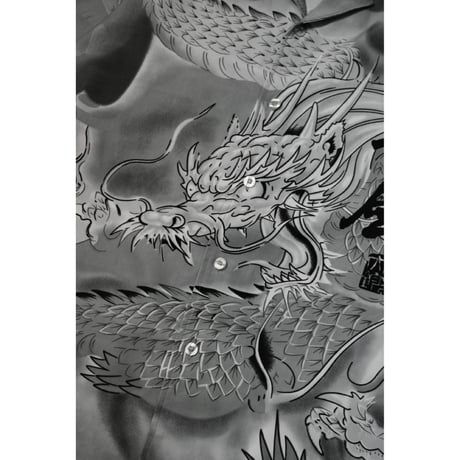 Dragon Pattern Open Collar S/S Shirt