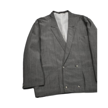 EURO Vintage Oversized Double Breasted Tailored Jacket -Grey-