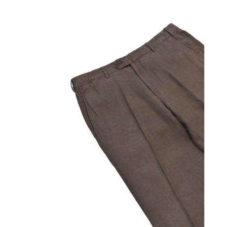 Vintage Cocoa Brown Linen Two Tuck Slacks