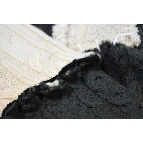 "Remake by VERS" Aran Knit Patch Design Sweater