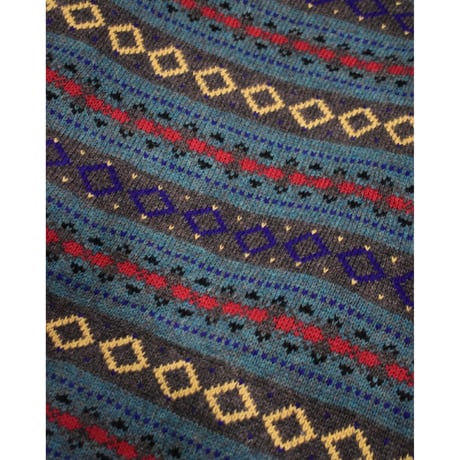 Geometric Stripe Wool Knit Sweater