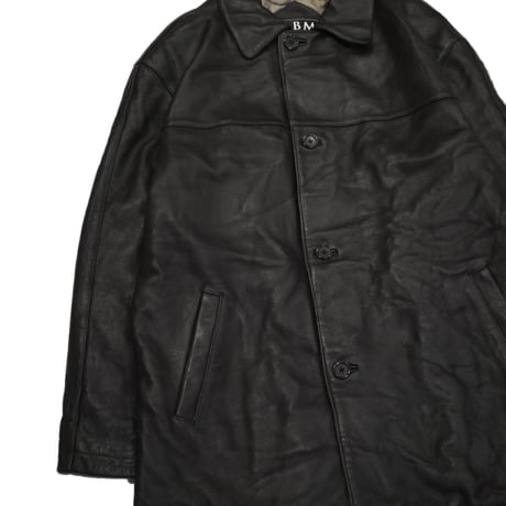 Vintage Dark Brown Leather Coat